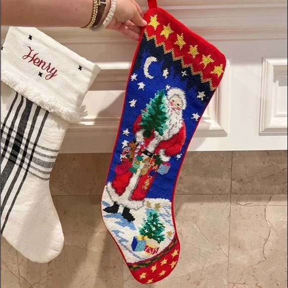 Needlepoint Santa Claus Stocking - Picture 2 of 7